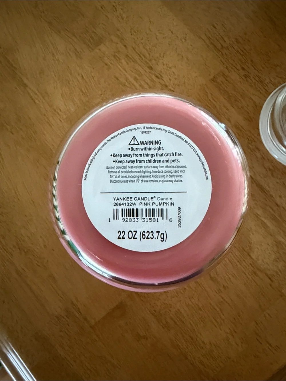 Yankee Candle Large Jar Pink Pumpkin New